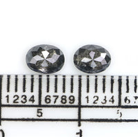 Natural Loose Oval Salt And Pepper Diamond Black Grey Color 0.60 CT 4.76 MM Oval Shape Rose Cut Diamond L2558