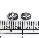 Natural Loose Oval Salt And Pepper Diamond Black Grey Color 0.60 CT 4.76 MM Oval Shape Rose Cut Diamond L2558