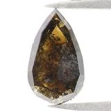 Natural Loose Pear Deep Brown Color Diamond 1.57 CT 9.30 MM Pear Shape Rose Cut Diamond L7147