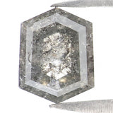 Natural Loose Hexagon Salt And Pepper Diamond Black Grey Color 1.00 CT 6.43 MM Hexagon Shape Rose Cut Diamond KDL2077
