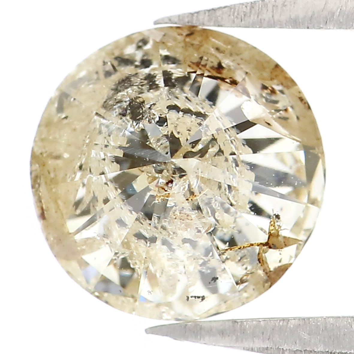 2.01 Ct Natural Loose Round Shape Diamond Brown Color Round Diamond 7.85 MM Natural Loose Brown Diamond Round Brilliant Cut Diamond QL405