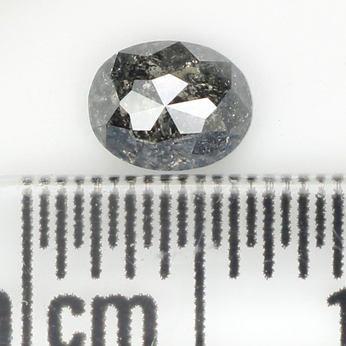 0.37 CT Natural Loose Oval Shape Diamond Salt And Pepper Oval Cut Diamond 4.80 MM Natural Loose Black Grey Color Oval Rose Cut Diamond LQ701