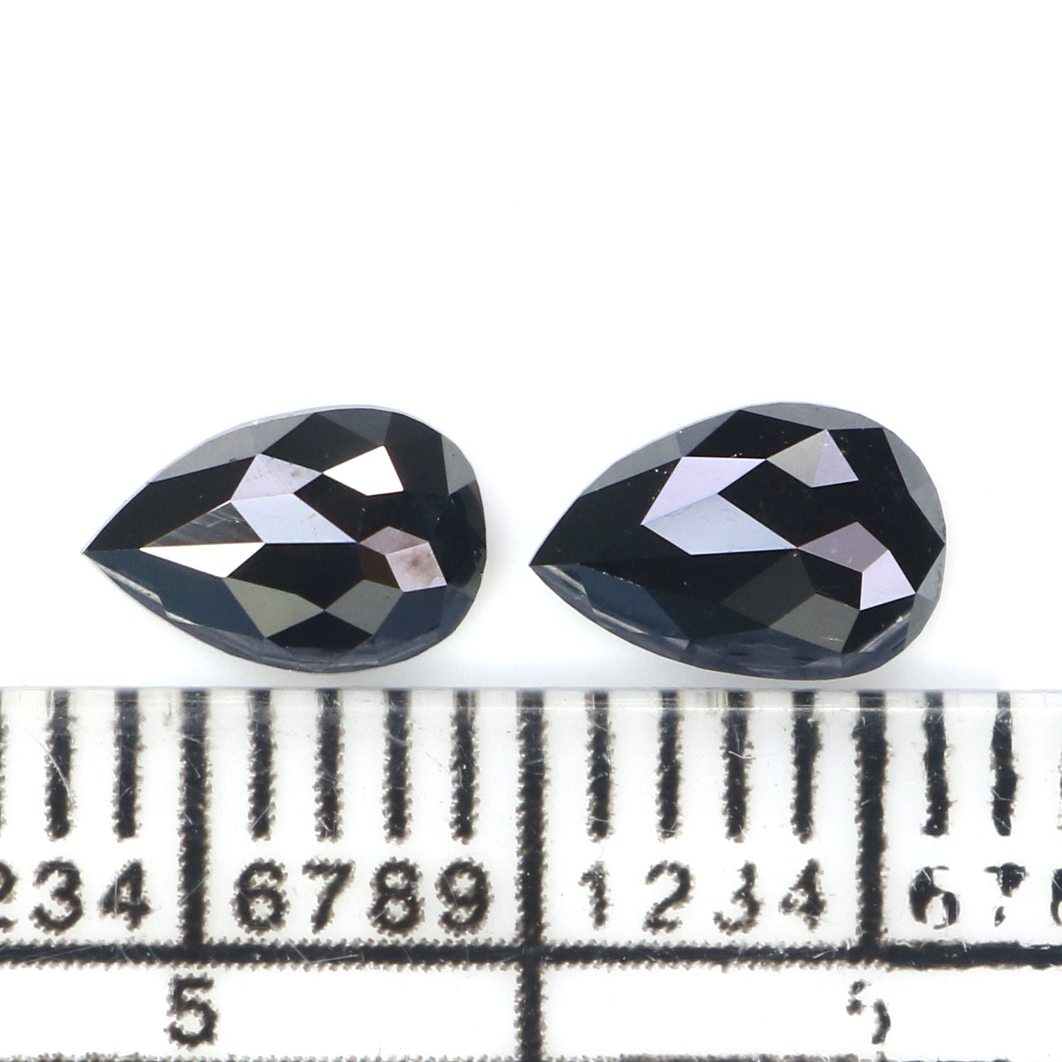 0.69 CT Natural Loose Pear Cut Pair Diamond Black Color Pear Shape Diamond 6.30 MM Natural Loose Black Diamond Pear Rose Cut Diamond KQ2636