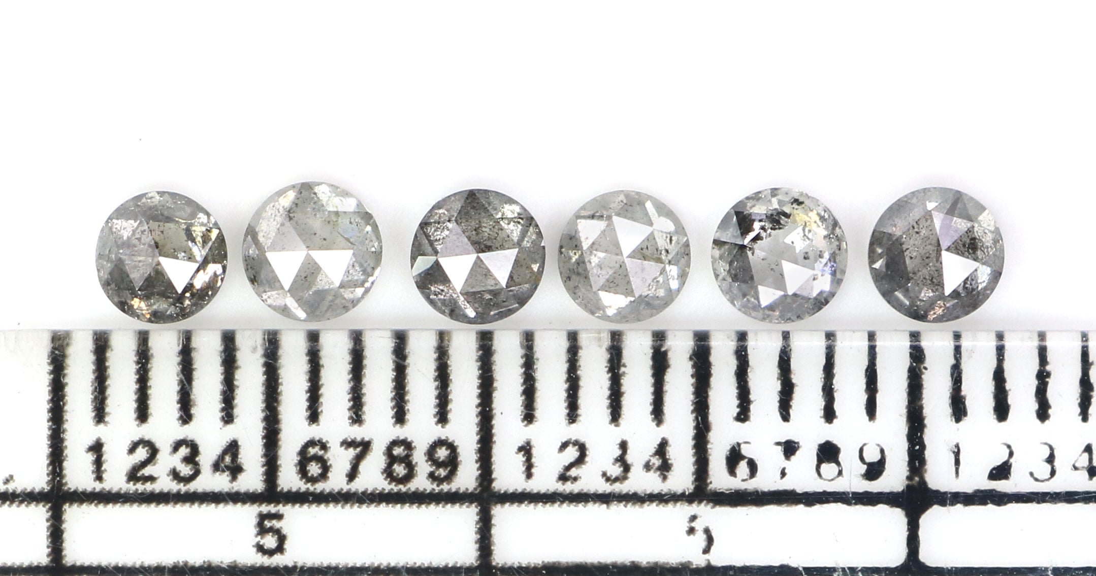 0.97 Ct Natural Loose Round Rose Cut Diamond Salt And Pepper Round Diamond 3.30 MM Natural Black Grey Color Round Rose Cut Diamond KQ2651