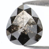 Natural Loose Pear Salt And Pepper Diamond Black Color 1.23 CT 6.50 MM Pear Shape Rose Cut Diamond KR1806