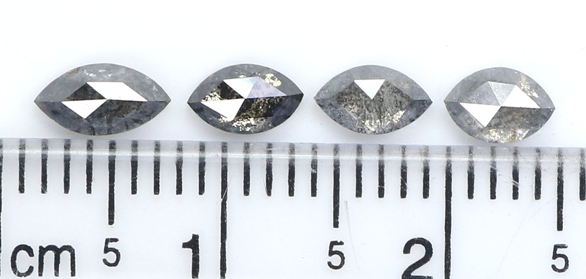 Natural Loose Marquise Salt And Pepper Diamond Black Grey Color 1.16 CT 4.65 MM Marquise Shape Rose Cut Diamond KDL8835