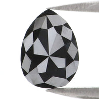 Natural Loose Pear Diamond Black Color 0.90 CT 6.67 MM Pear Shape Rose Cut Diamond L2452
