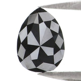 Natural Loose Pear Diamond Black Color 0.90 CT 6.67 MM Pear Shape Rose Cut Diamond L2452