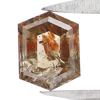 Natural Loose Hexagon Green Brown Color Diamond 0.50 CT 5.41 MM Hexagon Shape Rose Cut Diamond KDK2596
