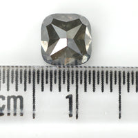 Natural Loose Cushion Salt And Pepper Diamond Black Grey Color 1.31 CT 6.05 MM Cushion Shape Rose Cut Diamond KDL1905