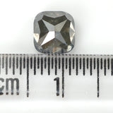 Natural Loose Cushion Salt And Pepper Diamond Black Grey Color 1.31 CT 6.05 MM Cushion Shape Rose Cut Diamond KDL1905