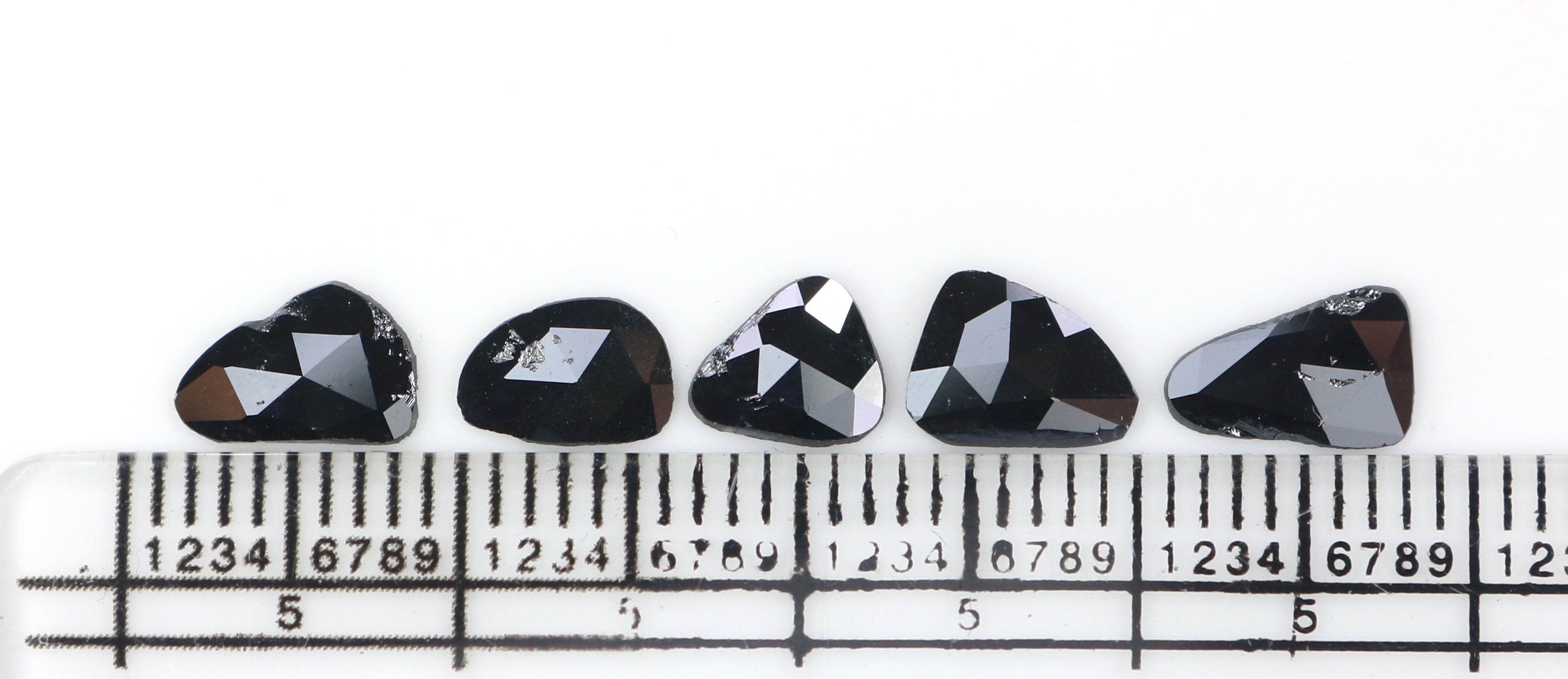 1.30 CT Natural Loose Slice Shape Diamond Black Color Slice Cut Diamond 7.35 MM Natural Loose Black Color Slice Rose Cut Diamond KQ2598