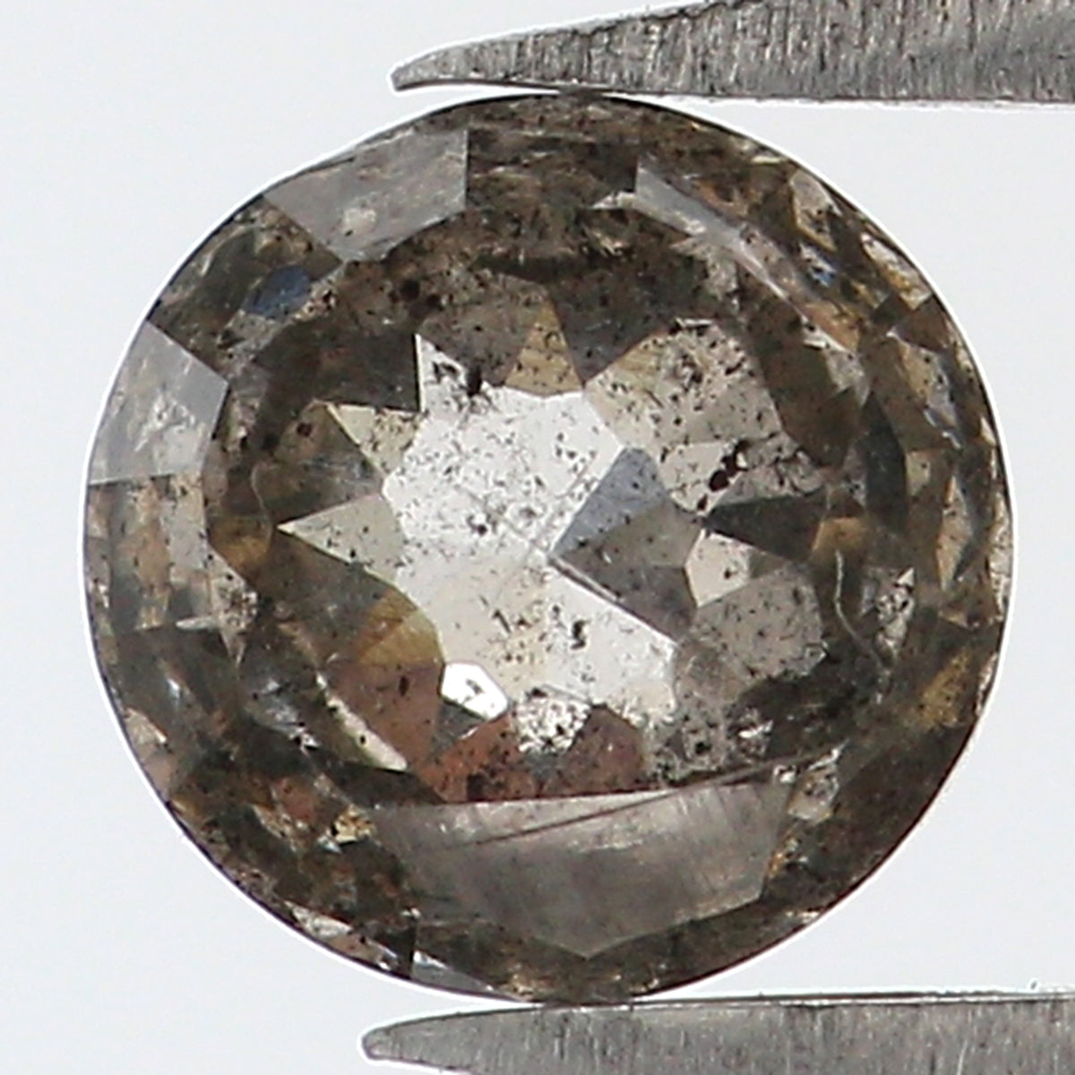 0.66 Ct Natural Loose Round Rose Cut Diamond Salt And Pepper Round Shape Diamond 5.20 MM Natural Black Grey Round Rose Cut Diamond LQ9291