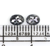 Natural Loose Oval Salt And Pepper Diamond Black Grey Color 0.66 CT 4.96 MM Oval Shape Rose Cut Diamond KDL2545