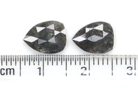 Natural Loose Pear Pair Diamond Grey Color 3.11 CT 9.20 MM Pear Shape Rose Cut Diamond L6894