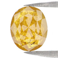 Natural Loose Oval Diamond Yellow Color 1.27 CT 8.08 MM Oval Rose Cut Shape Diamond L2648