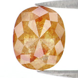 Natural Loose Oval Yellow Brown Color Diamond 1.98 CT 7.87 MM Oval Shape Rose Cut Diamond L2695