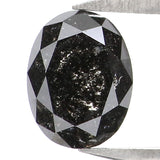 Natural Loose Oval Salt And Pepper Diamond Black Grey Color 0.74 CT 6.05 MM Oval Shape Rose Cut Diamond KDL1911