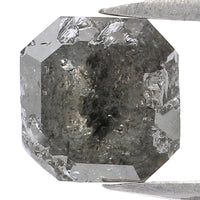 Natural Loose Emerald Grey Color Diamond 1.59 CT 6.45 MM Emerald Shape Rose Cut Diamond L7893