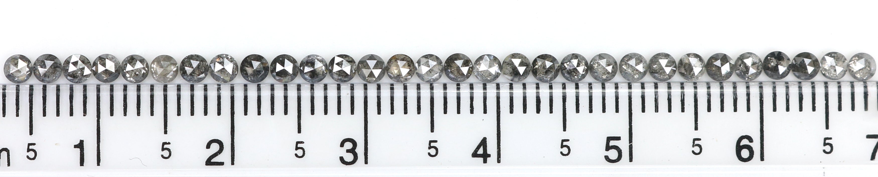 Natural Loose Rose Cut Salt And Pepper Diamond Black Grey Color 1.32 CT 2.10 MM Rose Cut Shape Diamond L1923