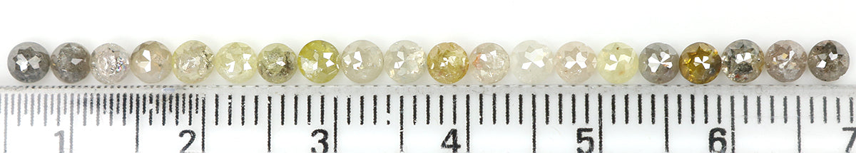 Natural Loose Round Rose Cut Diamond Yellow Grey Color 3.41 CT 3.10 MM Rose Cut Shape Diamond L1718
