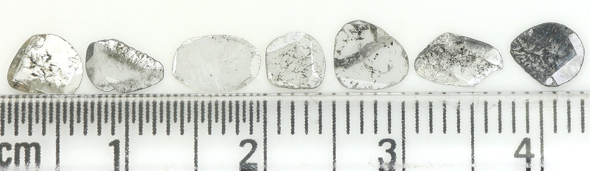 0.80 Ct Natural Loose Slice Shape Diamond Salt And Pepper Slice Cut Diamond 4.45 MM Natural Black Grey Color Irregular Cut Diamond LQ1440