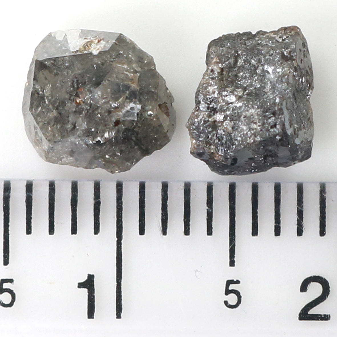 Natural Loose Rough Salt And Pepper Diamond Black Grey Color 2.75 CT 6.23 MM Rough Facet Shape Diamond KR2467