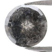 Natural Loose Rose Cut Salt And Pepper Diamond Black Grey Color 1.77 CT 6.95 MM Round Rose Cut Shape Diamond L9888