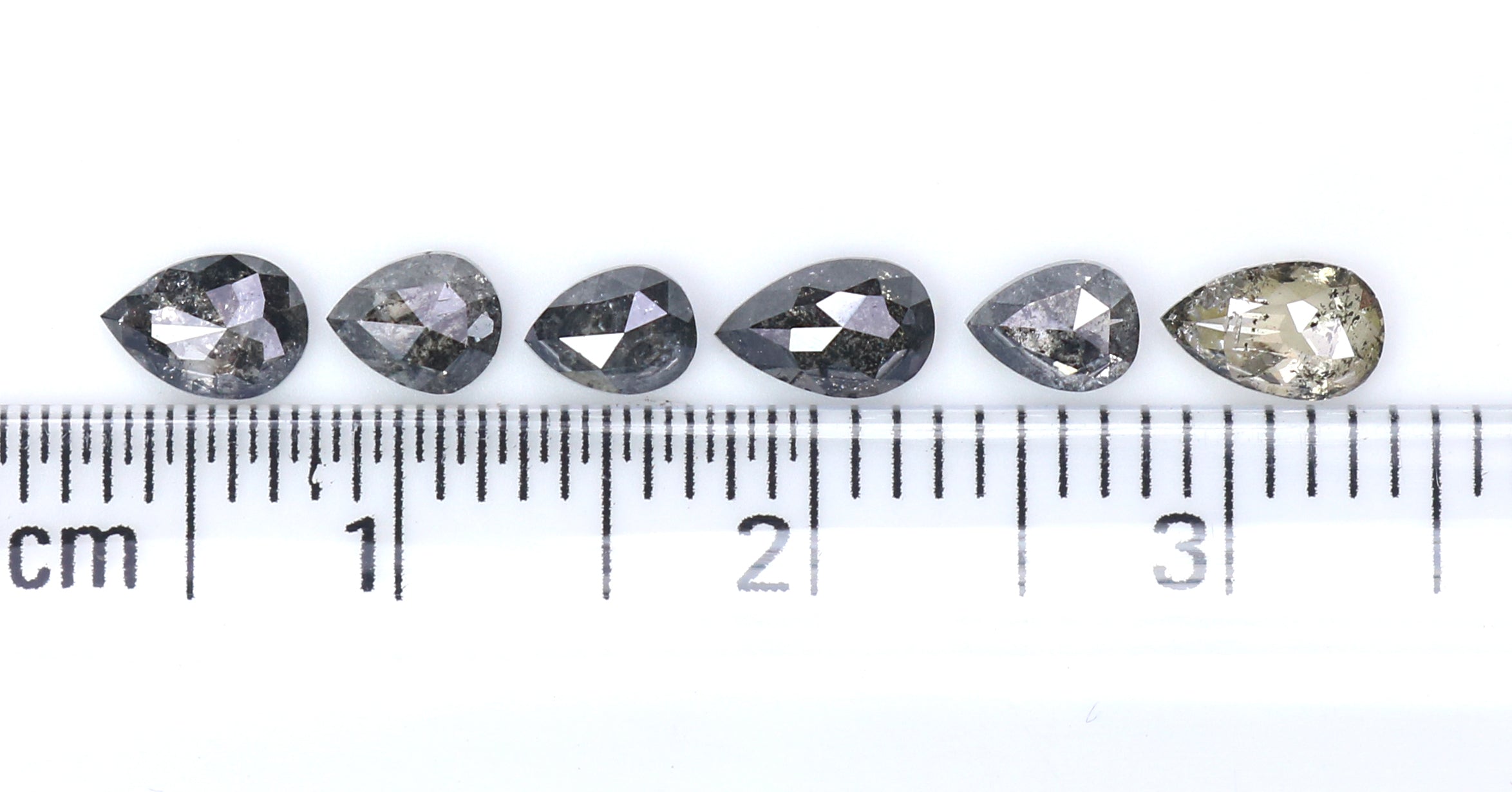 1.66 CT Natural Loose Pear Shape Diamond Salt And Pepper Pear Cut Diamond 4.20 MM Natural Loose Black Grey Color Pear Rose Cut Diamond LQ790