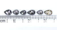 Natural Loose Pear Salt And Pepper Diamond Black Grey Color 1.66 CT 4.20 MM Pear Shape Rose Cut Diamond L790