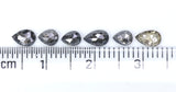 Natural Loose Pear Salt And Pepper Diamond Black Grey Color 1.66 CT 4.20 MM Pear Shape Rose Cut Diamond L790
