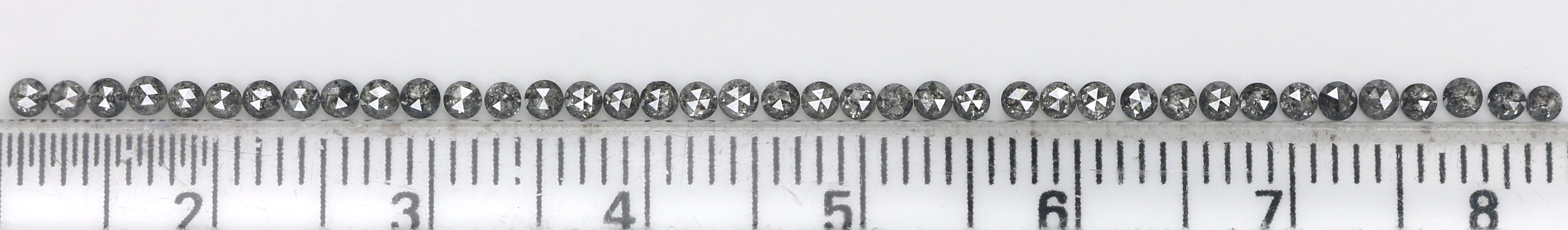 Natural Loose Round Rose Cut Salt And Pepper Diamond Black Grey Color 1.09 CT 1.70 MM Rose Cut Shape Diamond L1818