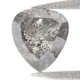 Natural Loose Heart Salt And Pepper Diamond Black Grey Color 0.73 CT 5.54 MM Heart Shape Rose Cut KDL2469