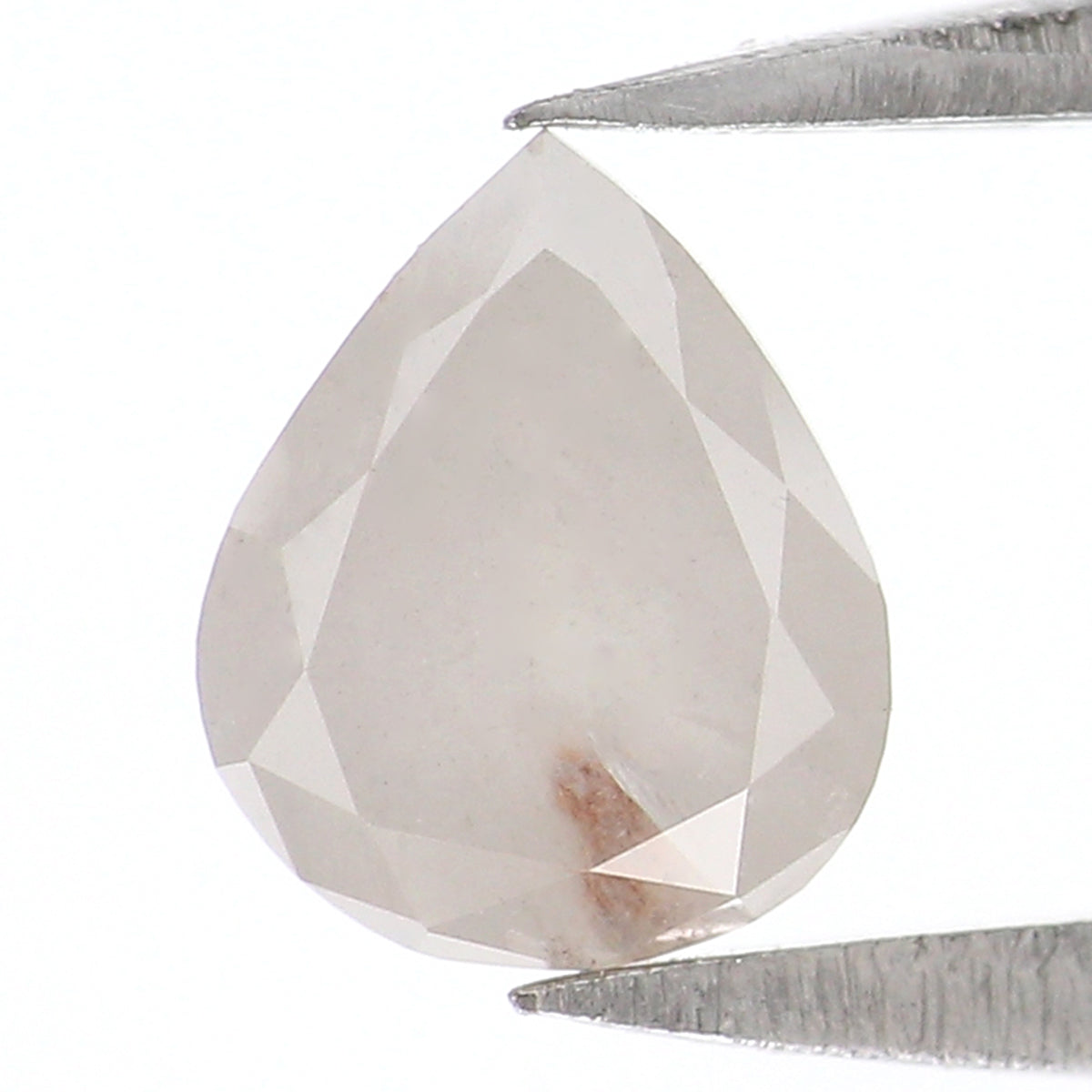 Natural Loose Pear Diamond White Grey Color 0.85 CT 6.50 MM Pear Shape Rose Cut Diamond L8978