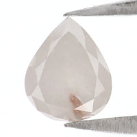 Natural Loose Pear Diamond White Grey Color 0.85 CT 6.50 MM Pear Shape Rose Cut Diamond L8978