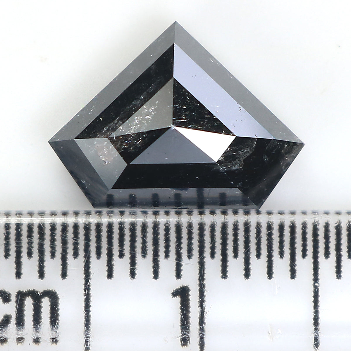 3.03 Ct Natural Loose Shield Shape Diamond Salt And Pepper Shield Cut Diamond 8.20 MM Black Gray Color Shield Shape Rose Cut Diamond QL1117