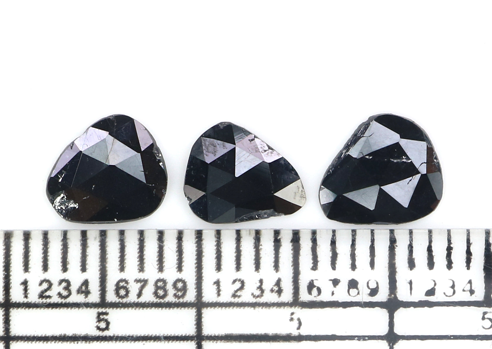 0.97 CT Natural Loose Slice Shape Diamond Black Color Slice Cut Diamond 6.75 MM Natural Loose Black Color Slice Rose Cut Diamond KQ2627