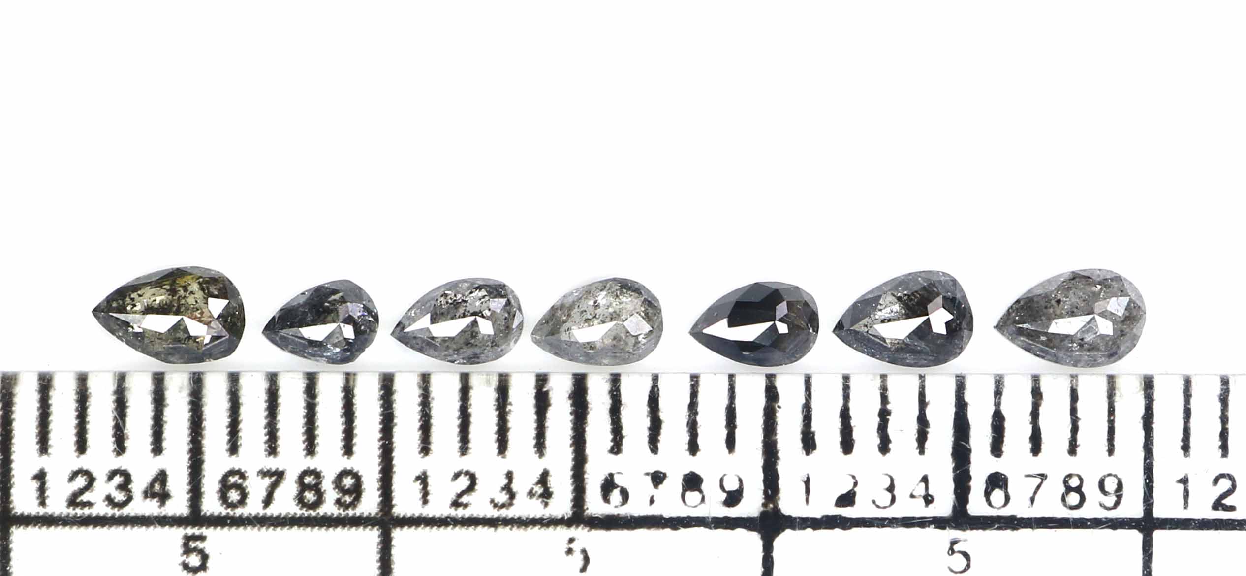 0.64 CT Natural Loose Pear Shape Diamond Salt And Pepper Pear Diamond 4.05 MM Natural Loose Black Grey Color Pear Rose Cut Diamond LQ2762