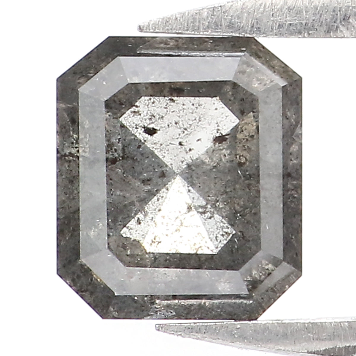0.81 CT Natural Loose Emerald Diamond Salt And Pepper Diamond Natural Loose Diamond 5.70 MM Emerald Rose Cut Diamond Emerald Shape LQ8669