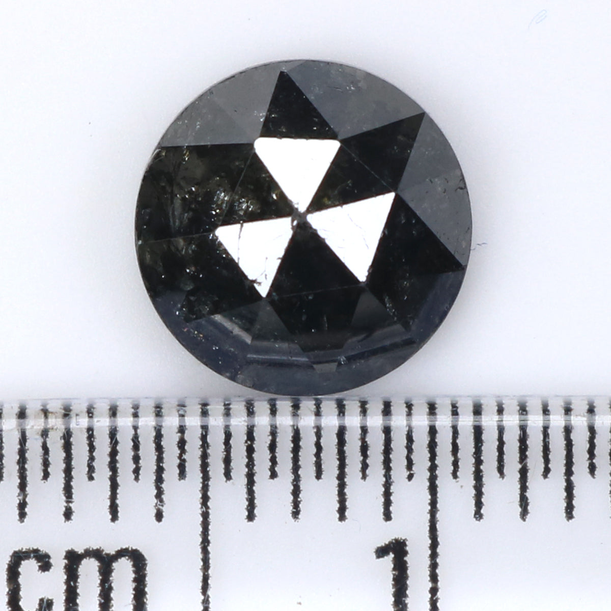 1.72 CT Natural Loose Round Rose Cut Diamond Salt And Pepper Round Diamond 7.40 MM Natural Loose Black Grey Color Rose Cut Diamond LQ1637