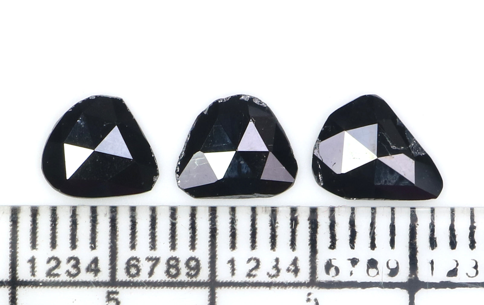 1.05 CT Natural Loose Slice Shape Diamond Black Color Slice Cut Diamond 6.85 MM Natural Loose Black Color Slice Rose Cut Diamond KQ2628
