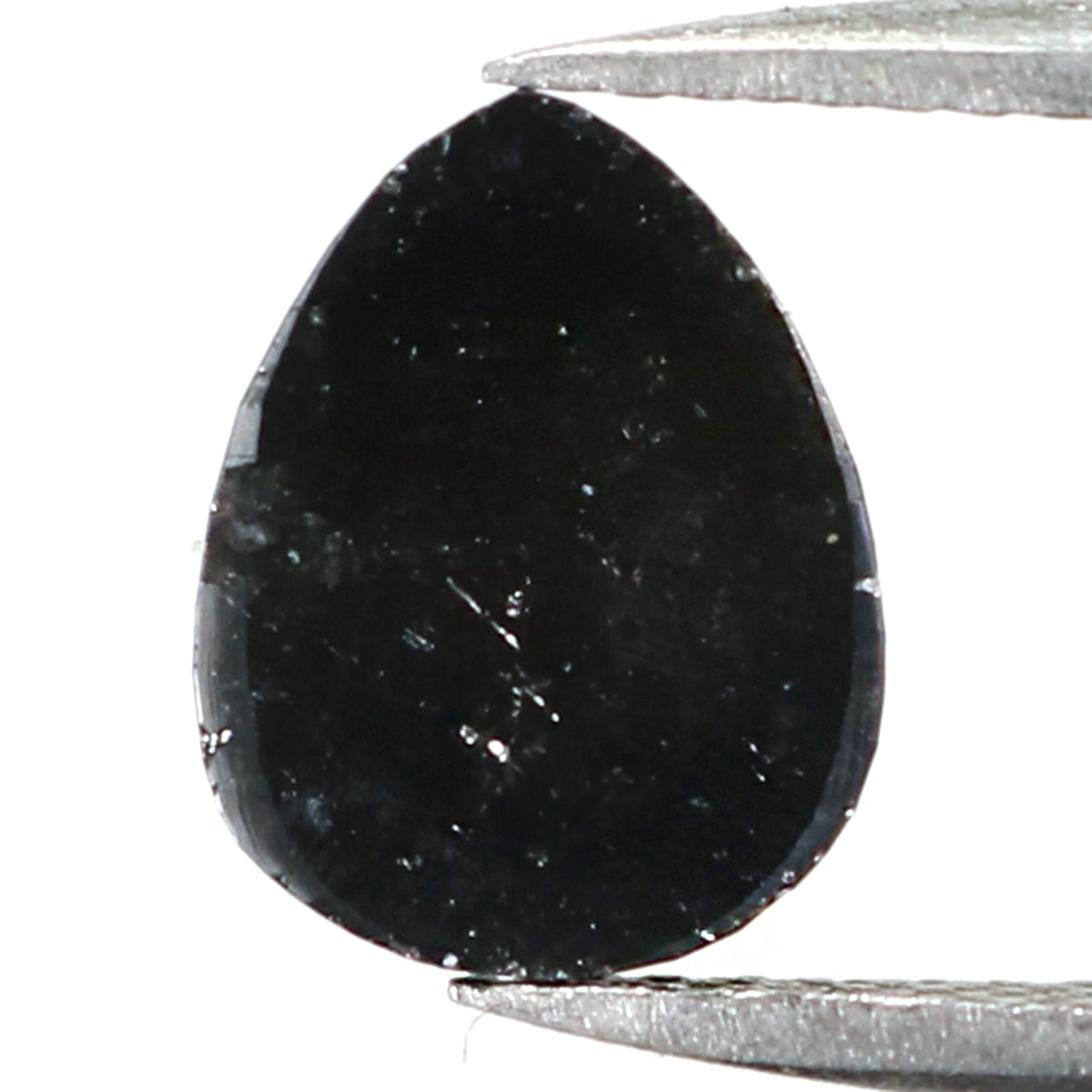 Natural Loose Pear Salt And Pepper Diamond Black Color 1.62 CT 9.20 MM Pear Shape Rose Cut Diamond L8350