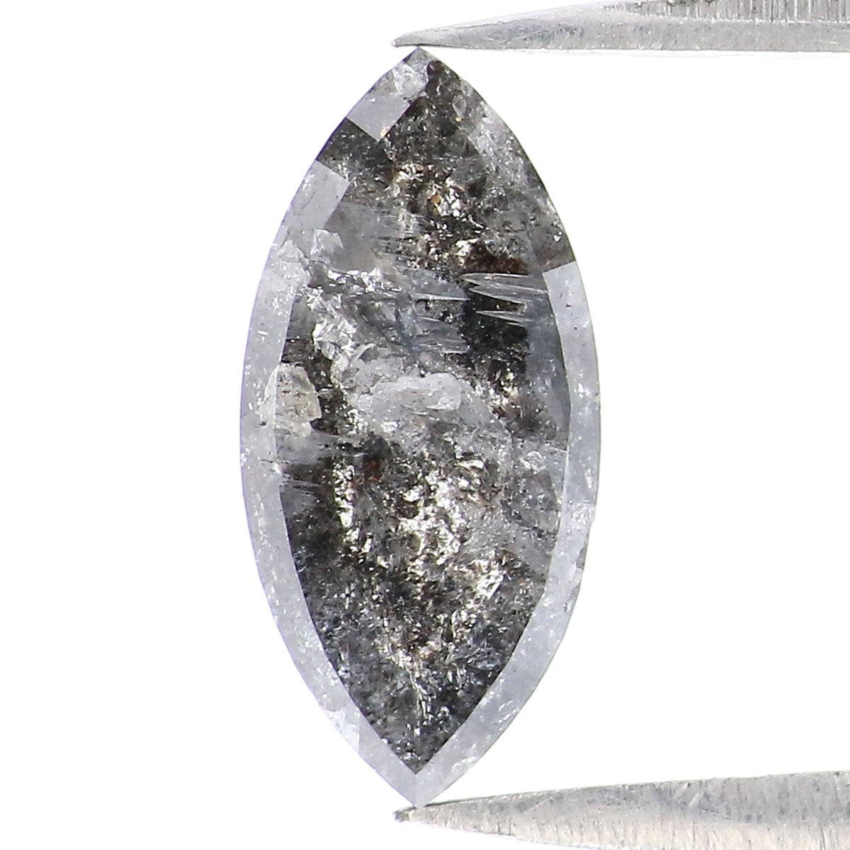 1.16 CT Natural Loose Marquise Shape Diamond Salt And Pepper Marquise Rose Cut Diamond 10.90 MM Black Grey Color Marquise Cut Diamond LQ2167