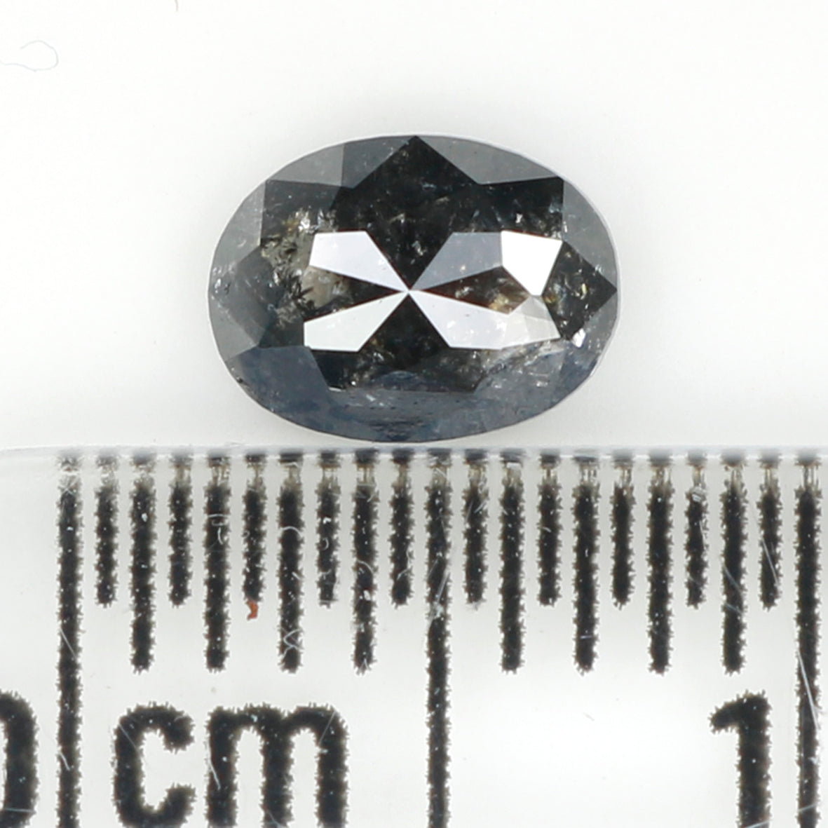 0.51 CT Natural Loose Oval Shape Diamond Salt And Pepper Oval Rose Cut Diamond 5.60 MM Black Grey Color Oval Shape Rose Cut Diamond QK2334