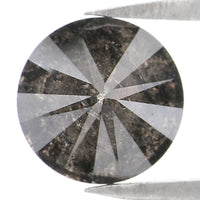 Natural Loose Round Brilliant Cut Salt And Pepper Diamond Black Grey Color 1.72 CT 7.17 MM Round Cut Diamond L2399