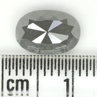 Natural Loose Oval Salt And Pepper Diamond Grey Color 2.37 CT 9.30 MM Oval  Rose Cut Shape Diamond KDL987