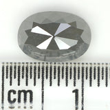 Natural Loose Oval Salt And Pepper Diamond Grey Color 2.37 CT 9.30 MM Oval  Rose Cut Shape Diamond KDL987