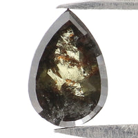 Natural Loose Pear Diamond, Salt And Pepper Pear Diamond, Natural Loose Diamond, Pear Rose Cut Diamond, 0.61 CT Pear Cut Diamond KDL2732