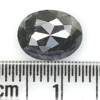 Natural Loose Oval Salt And Pepper Diamond Black Grey Color 2.30 CT 9.35 MM Oval Shape Rose Cut Diamond KDL1110