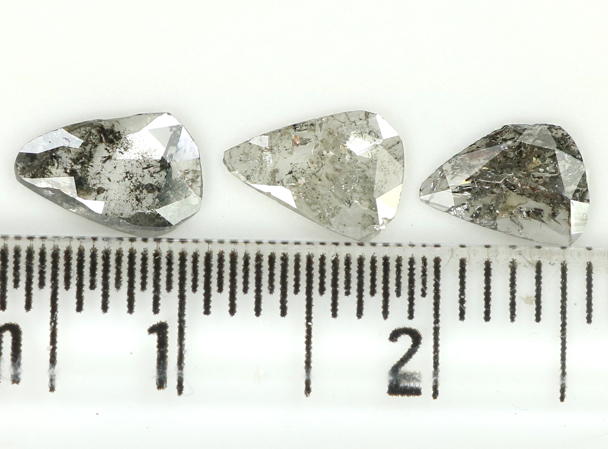 1.06 Ct Natural Loose Slice Shape Diamond Salt And Pepper Slice Cut Diamond 6.60 MM Natural Black Grey Diamond Irregular Cut Diamond KQ2423
